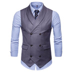 Men‘s Double-Breasted Vest | 2026 Autumn Business Casual Waistcoat | Classic English Style Suit Vest | SBT002