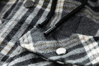 Winter Men's Jacket Plaid Wool Heavy Plus Size Shirt Checkered Hooded Coat Oversize Top