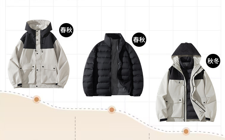 Senbo All-Weather 3-in-1 Waterproof Jacket | 5000mm Breathable Trekking Coat with Detachable Down Layer | Unisex Outdoor Protection | 8316