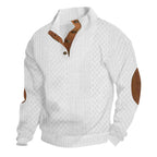 Men's Stand Collar Jacquard Knit Sweater Lightweight Long Sleeve Casual Pullover for Spring & Autumn | DF-4