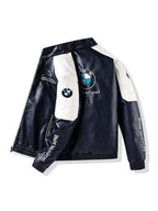 Men's PU Leather Moto Jacket | 2026 Korean Style Racing Coat | Waterproof Windproof Fleece-Lined Biker Outerwear