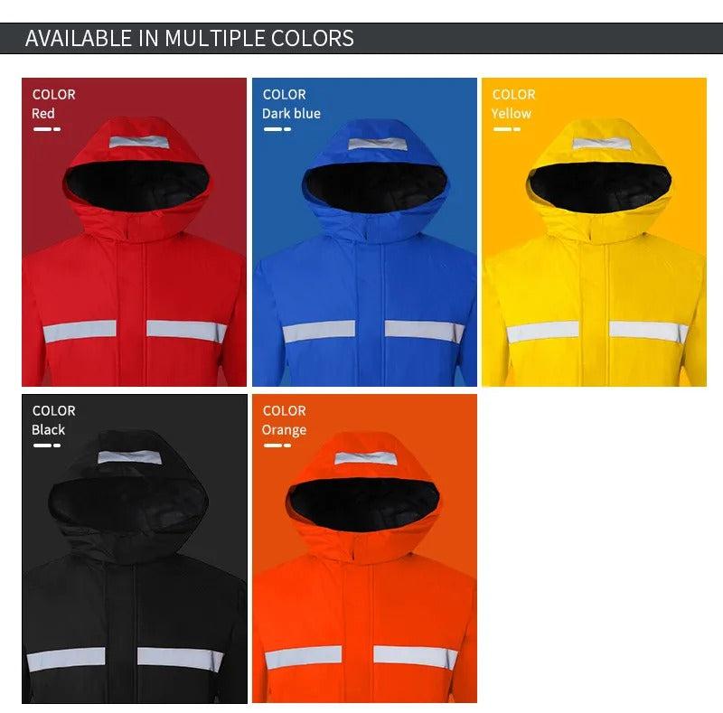 Men's Multi Reflective Strips Work Thick Outdoor Safety Jackets Warm Breathable Walking Cycling Winter Jackets | H2828