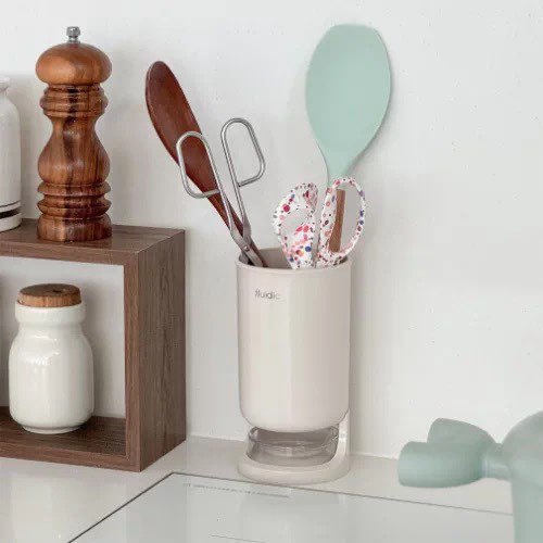 MGMC Drainage Chopstick Holder | Kitchen Utensil Organizer with Auto-Drain Base | Modern Countertop Storage Bucket for Spoons & Forks | FT010