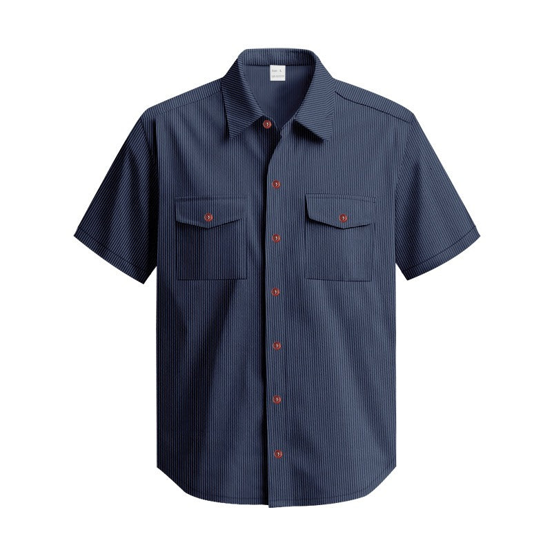 Men's Heavyweight Corduroy-Texture Work Shirt - 2025 Summer Relaxed Fit Casual Top | YH-OB20