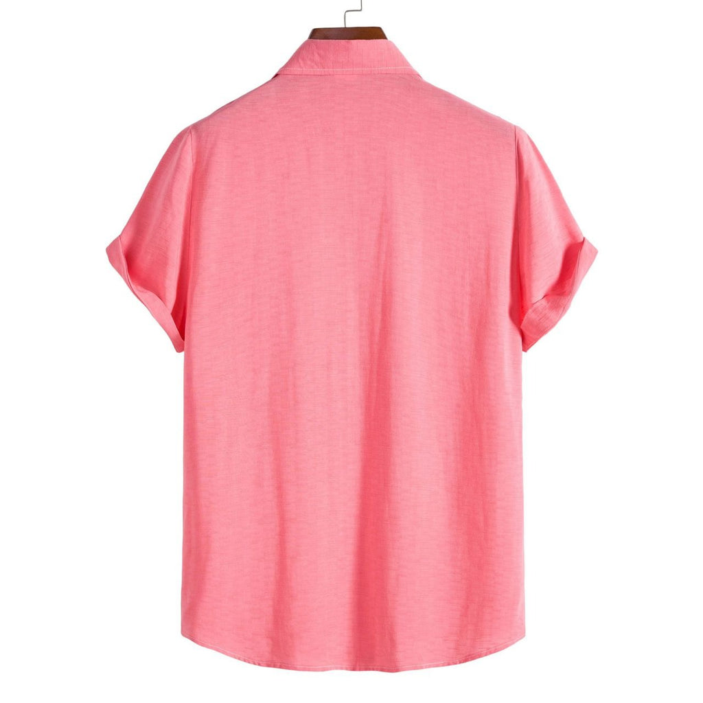 Men’s Solid Color Lapel Short Sleeve Shirt Business Casual Summer Style Shirt | CCS05