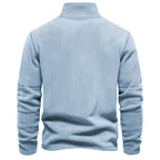 Men’s Fleece Pullover Sweatshirts | Autumn-Winter 2025 Europe Fashion | Half-Zip Stand Collar Tops | HD08