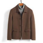 100% Wool Double-Faced Short Coat | Men’s Premium Tailored Overcoat | Warm Business Casual Outerwear | 86703