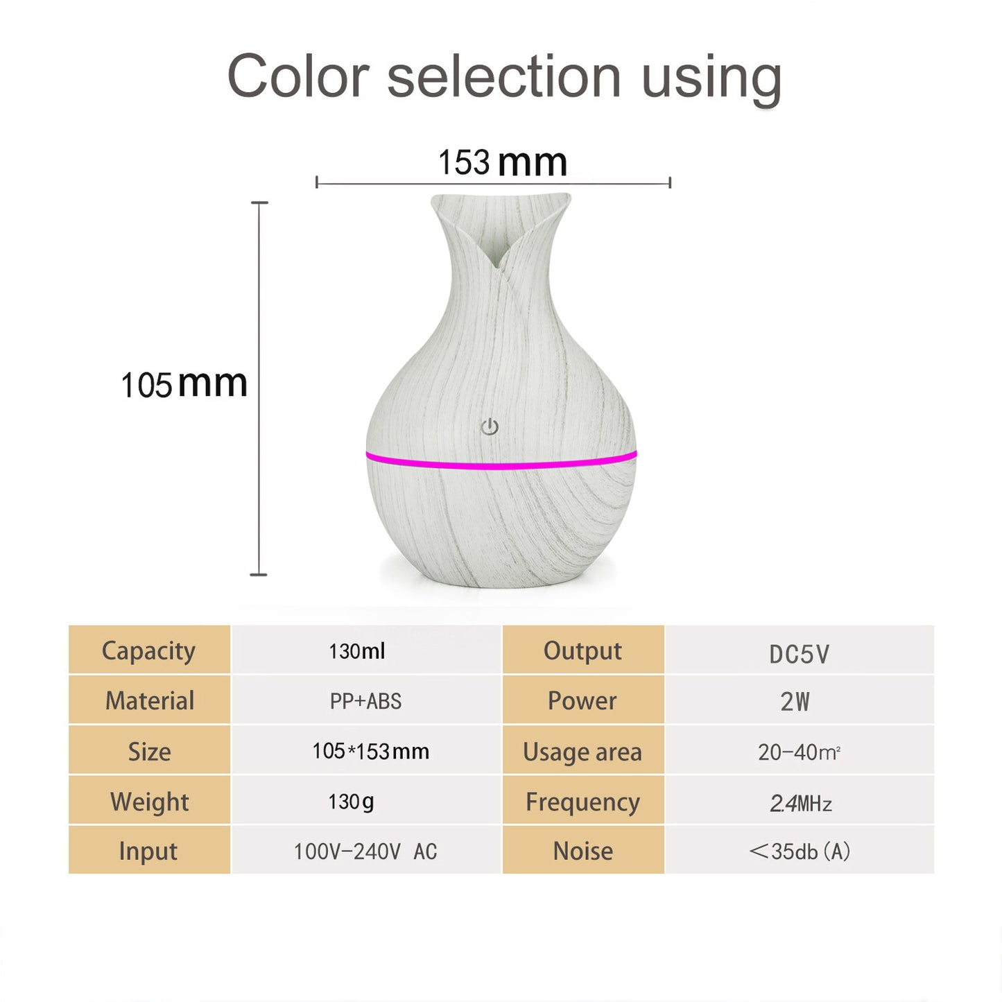 Smart Ultrasonic Humidifier Aromatherapy Silent Operation Timing & Light Fragrance Diffuser | YX-060