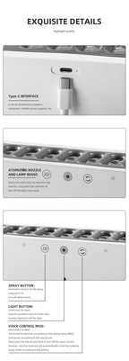 New Design 10 Nozzle Humidifier & Aroma Diffuser Dynamic Sound Pickup USB H2O Essential Oil Air Humidifier | KJR-273