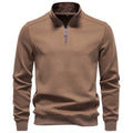 Men's Half-Zip Stand Collar Sweatshirt 2026 Autumn Business Casual Pullover | Slim Fit Cotton-Blend Fleece Top