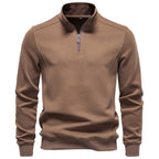 Men's Half-Zip Stand Collar Sweatshirt 2026 Autumn Business Casual Pullover | Slim Fit Cotton-Blend Fleece Top
