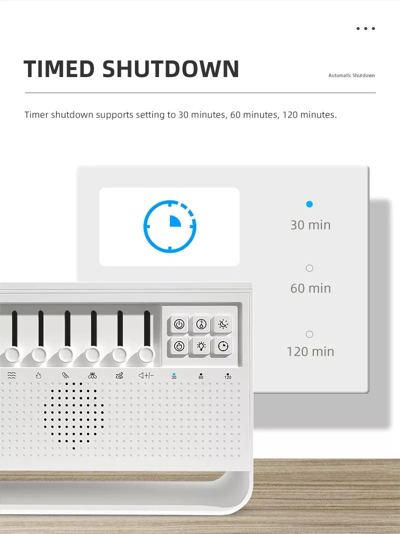 New Fancy Design 200ml Baby Care Sleeping Simulation 3d Fire Lamp Flame White Noise USB Music Essential Oil Diffuser | VR-WN03