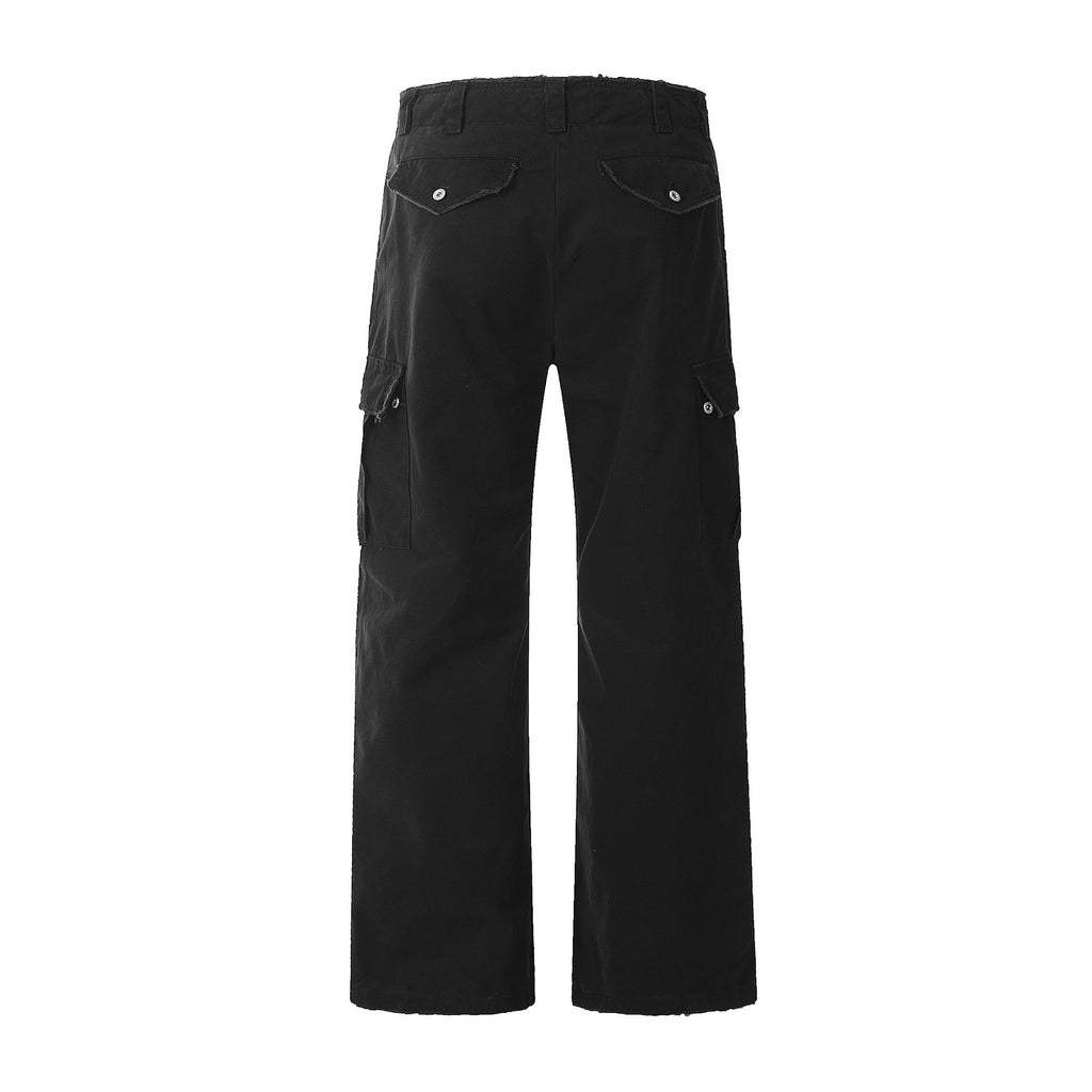 11KN American Vintage Cargo Pants | Distressed Khaki Work Pants | Slimming Straight-Leg Relaxed Fit Trousers for Men & Women | AK3210868