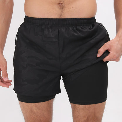 Men Summer Polyester 2 in 1 Quick Dry Short Joggers Workout Running Gym Shorts | DK-903