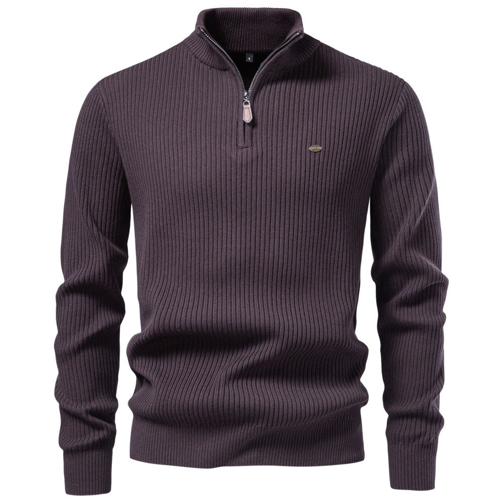 Men's Half-Zip Stand Collar Knit Sweater | 2026 Winter Business Casual Pullover | Warm Cotton-Blend Jumper | SW258