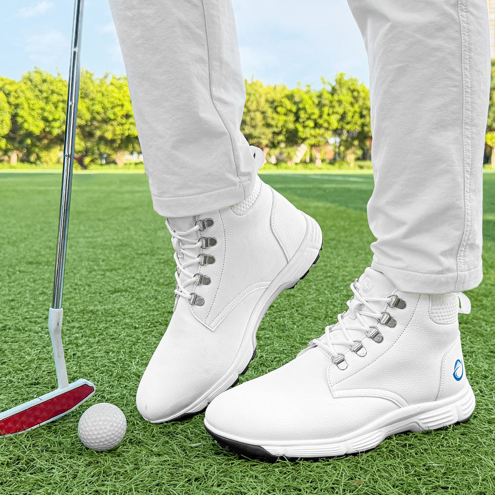 Thestron Men's High-Top Winter Golf Shoes Water-Resistant & Anti-Slip Spiked Trainers Big Sizes