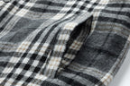 Winter Men's Jacket Plaid Wool Heavy Plus Size Shirt Checkered Hooded Coat Oversize Top