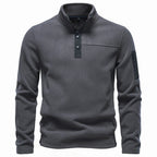 Men's Fleece-Lined Thermal Sweatshirt 2026 Autumn Outdoor Pullover Warm Sherpa Soft Top with Stand Collar