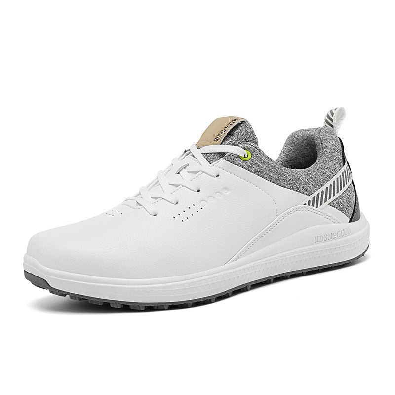 Men's Waterproof Golf Shoes | Anti-Slip Soft Spike Sneakers Breathable Microfiber Athletic All Weather Golf Trainers