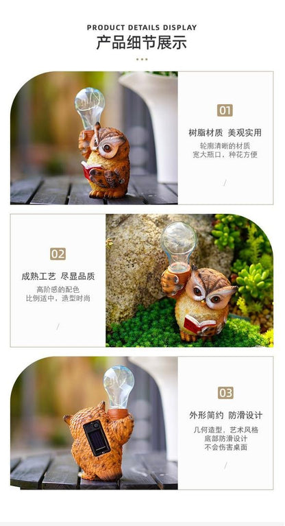 Solar Owl Garden Light LED Outdoor Décor Animal Bird Ornament for Yard & Patio Decoration | RDW102