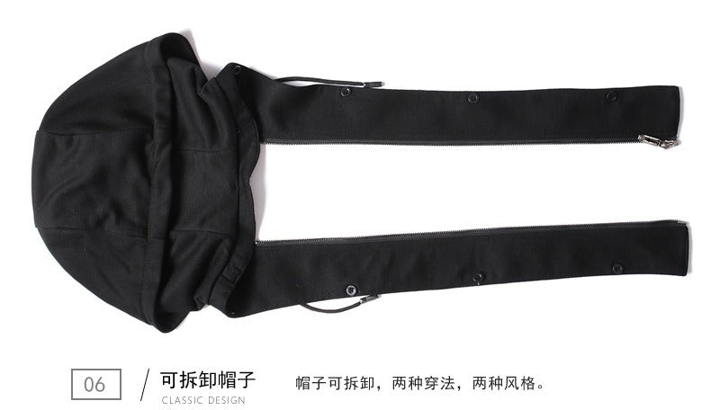 Men's Detachable Hooded Wool Jacket Windproof Mid-Length Coat Casual Thick Trench Coat | 1909-3