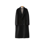 100% Wool Double-Faced Long Overcoat | 2026 Handcrafted Knee-Length Coat with Padded Shoulders | Premium Winter Outerwear | 86767