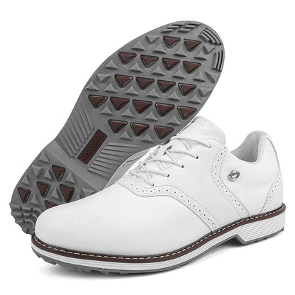 Thestron K05 Men's Brogue Style Golf Shoes | Water-Resistant Leather Spikeless Shoes | Business Casual Golf & Leisure Footwear | K05