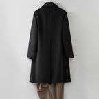 Men's 100% Wool Coat with Removable Down Inner Lining | Thick Warm Winter Overcoat with Horn Buttons | Padded Shoulder Wool Jacket | 86748