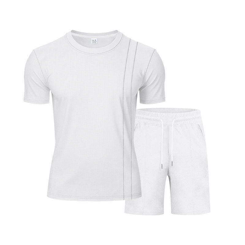 Men's Waffle Texture Lounge Set - 2025 Spring Summer Casual Two-Piece Outfit | CY20
