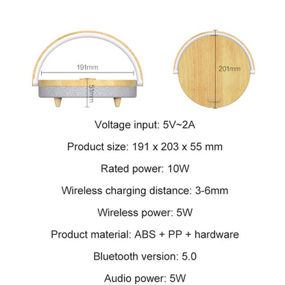 4 in 1 Bedside Lamp with Wireless Charger Dimmable LED Bluetooth Speaker Phone Holder & Night Light Gift | Ezvalo