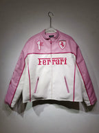 F1 Premium PU Leather Racing Jacket Embroidered Moto Biker Coat for Men Vintage Retro Motorcycle Casual Blazer