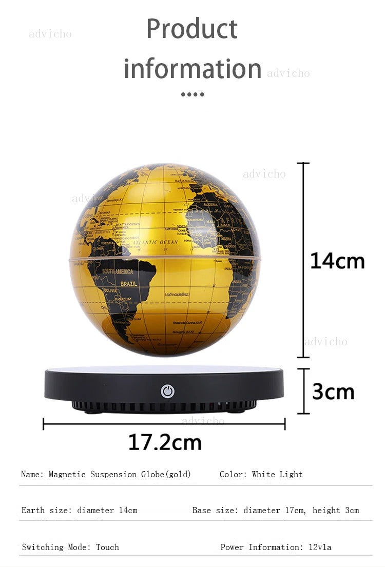 Luxury Magnetic Levitating Globe Table Lamp Floating World Home & Office Decoration Gift with Night Light - Premium Quality