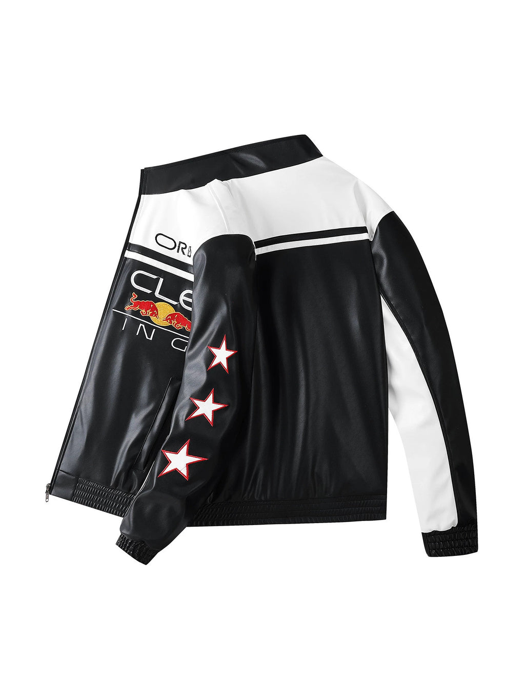 Polaris F1 Racing Jacket | Full Embroidered Premium PU Leather Coat | Unisex Moto Streetwear for Autumn & Winter
