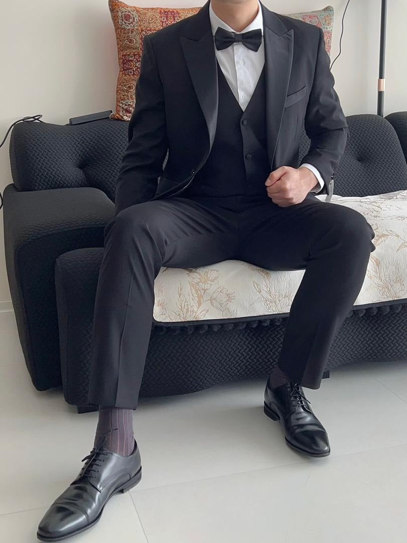 Men’s 3 Piece Collar Suit for Wedding Party & Formal Tuxedo Dress Jacket with Pants Vest Suits Sets | 701
