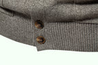 Men's Cotton Cable Knit Cardigan with Pockets, Stand Collar, Button-Down Sweater | CW61
