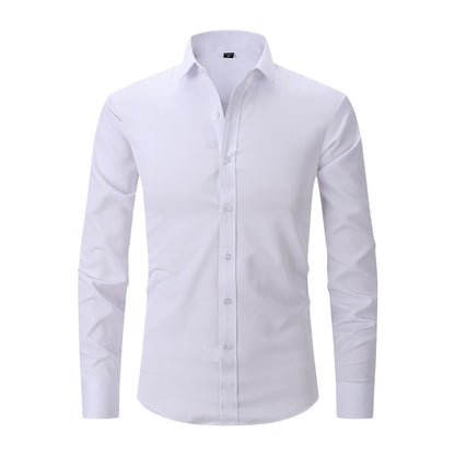 Men's Dress Shirts Classic Long Sleeve Solid Color Designer Silk Business Shirts | 2-7