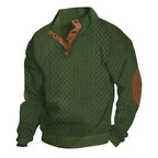 Men's Stand Collar Jacquard Knit Sweater Lightweight Long Sleeve Casual Pullover for Spring & Autumn | DF-4