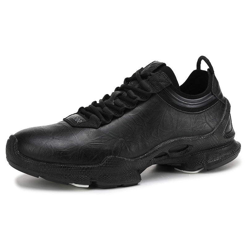 Men’s Leather Waterproof Walking Trainers | Business Casual Outdoor Sneakers | Soft Cushioned Comfort Shoes
