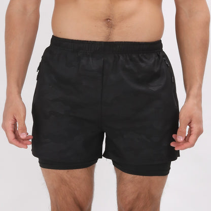 Men Summer Polyester 2 in 1 Quick Dry Short Joggers Workout Running Gym Shorts | DK-903