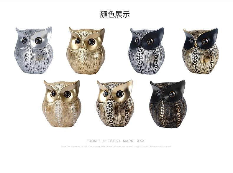 Resin Creative Owl Ornaments Nordic Bird Model Crafts for Living Room Home Décor | RDW001