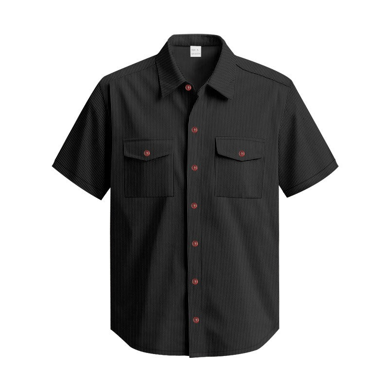 Men's Heavyweight Corduroy-Texture Work Shirt - 2025 Summer Relaxed Fit Casual Top | YH-OB20