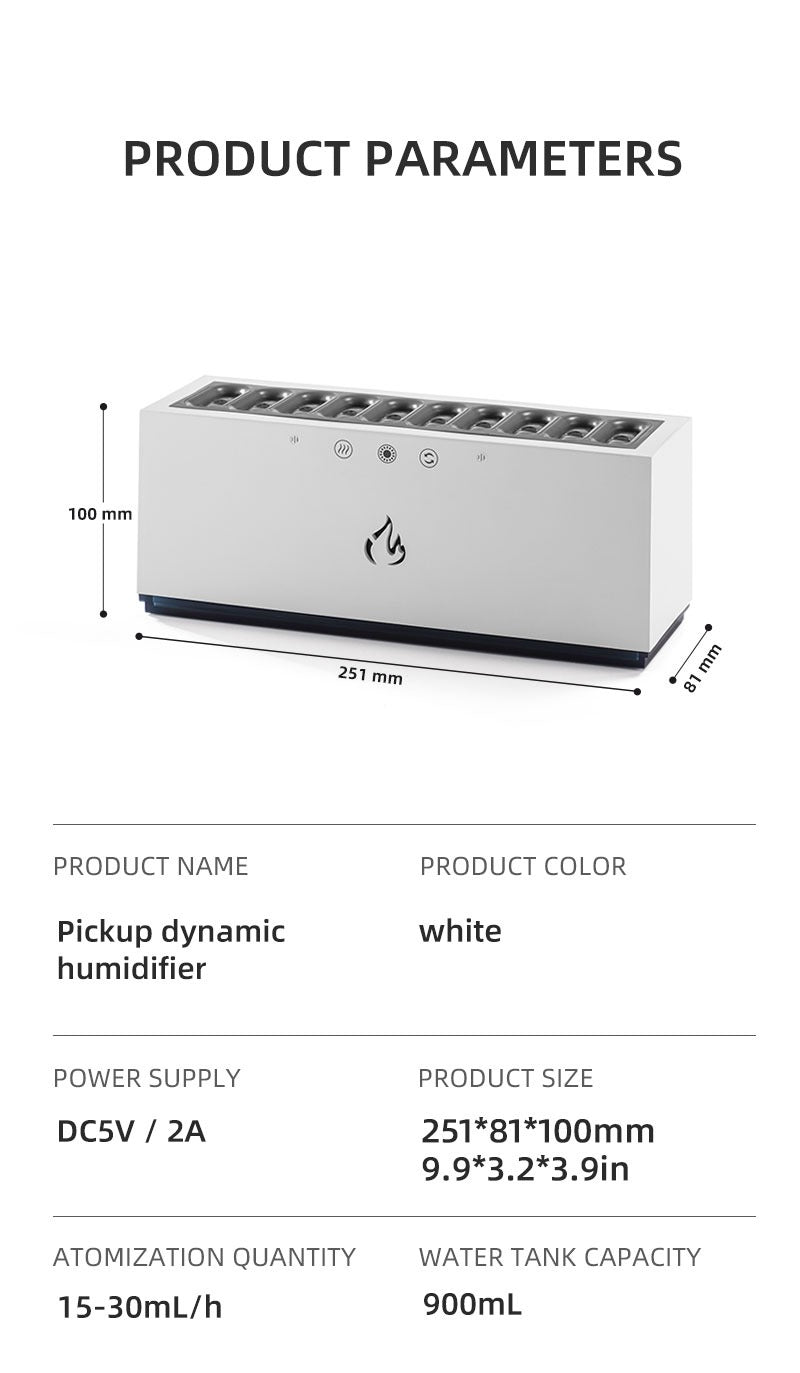 New Design 10 Nozzle Humidifier & Aroma Diffuser Dynamic Sound Pickup USB H2O Essential Oil Air Humidifier | KJR-273