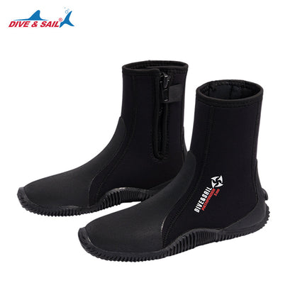 DIVE& SAIL 5MM Neoprene Dive Boots | High-Top Water Shoes for Surfing, Snorkeling & Beach | Anti-Slip Aqua Socks | D551178N