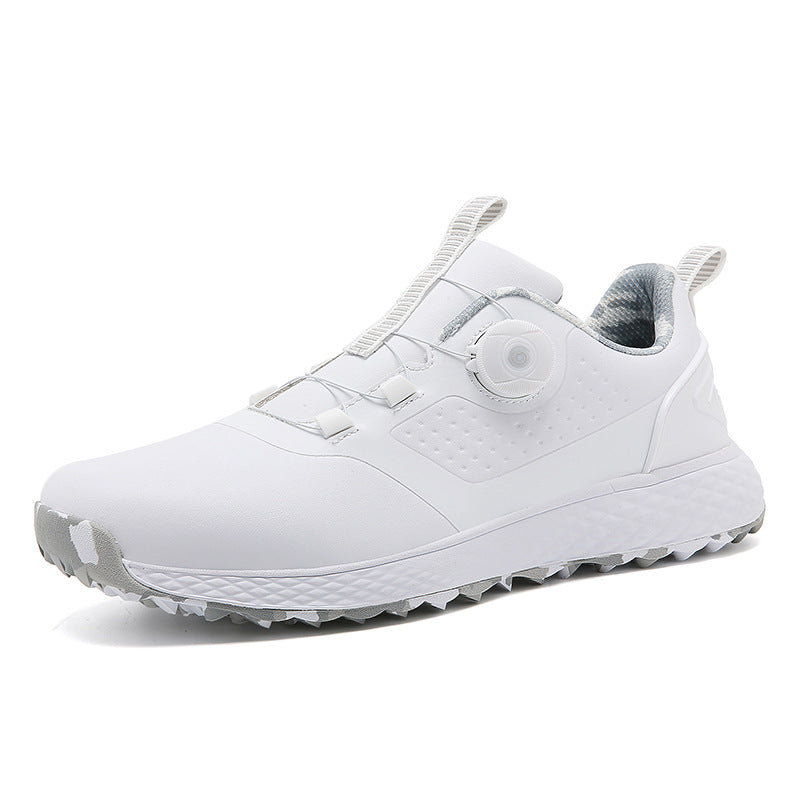 Unisex Golf Shoes with Rotating Buckle Closure Waterproof Spike less Golf Sneakers Casual Athletic Shoes X19