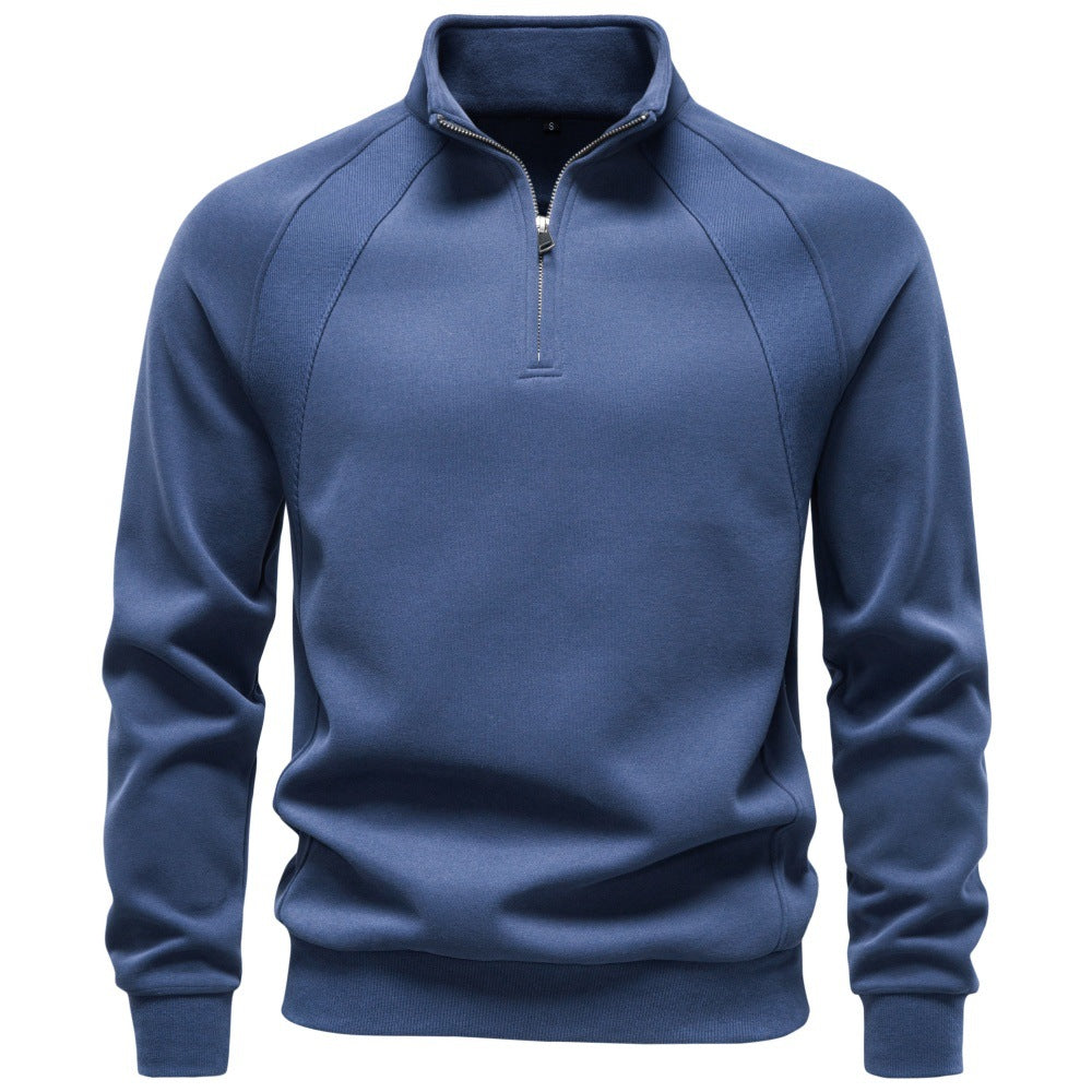 Men's Half-Zip Stand Collar Sweatshirt | 2026 Autumn Casual Pullover with Raglan Sleeves | Soft Cotton-Blend Fleece Top | HD3046