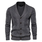 Men’s V-Neck Color-Trim Knit Cardigan – Casual Loose-Fit Buttoned Sweater for Autumn | SW199