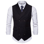 Men‘s Double-Breasted Vest | 2026 Autumn Business Casual Waistcoat | Classic English Style Suit Vest | SBT002