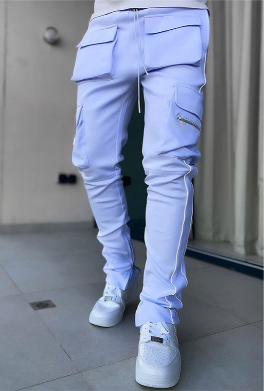 Men's Casual Drawstring Joggers Elastic Waist Cargo Pants Trousers Hip Hop Sweatpants | CK838