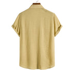 Men's Classic Solid Jacquard Short-Sleeve Shirt | 16/172022