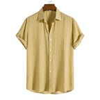 Men's Classic Solid Jacquard Short-Sleeve Shirt | 16/172022